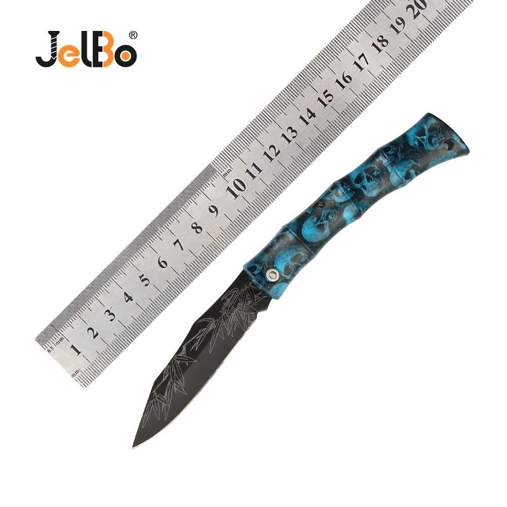 JelBo Мини Портативный нож инструменты для выживания на открытом воздухе складной нож лезвие из нержавеющей стали для кемпинга охоты складной нож - Цвет: Blue dragonfly