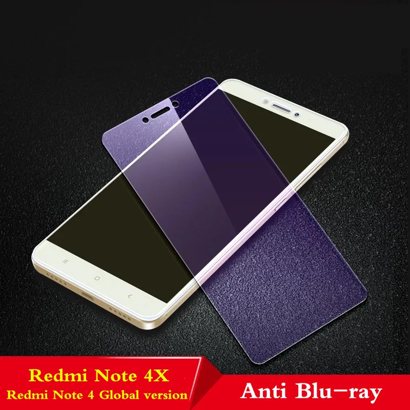 Note 4X Anti Blu-ray 9H закаленное стекло для XiaoMi Redmi Note 3 4 4X Полное стекло протектор экрана для Redmi Note 3 Note 4 Pro стеклянная защитная пленка - Цвет: Note 4X Anti Blu-ray