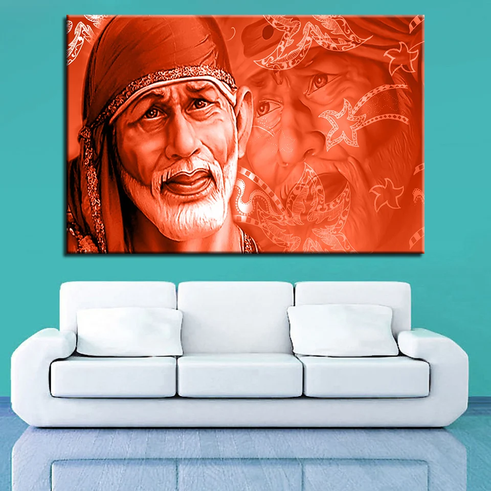 Настенное искусство HD принты украшение дома 1 шт. Lord Sai Baba Gif Холст Картина Рисунок