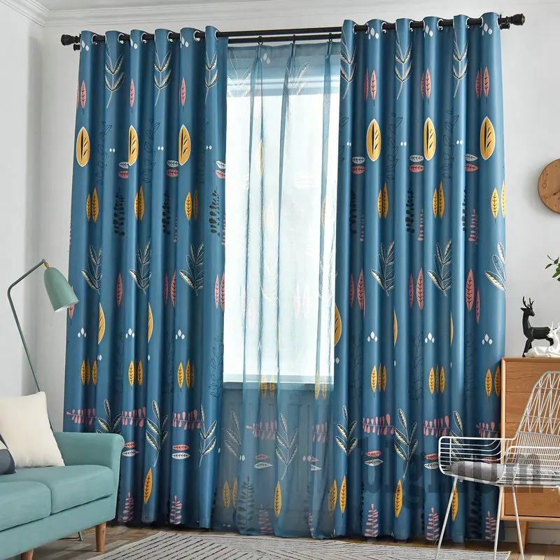 2019 светонепроницаемые шторы для гостиной кухни лампочки в виде листьев