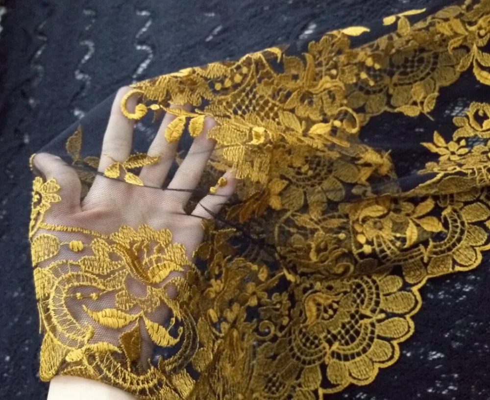 Желтая кружевная Мантилья с вышивкой в испанском стиле католическая вуаль | Дом и