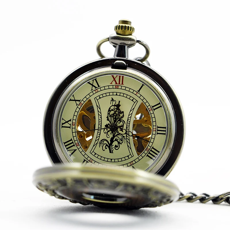 Винтажные деревянные и карманные механические часы в стиле стимпанк с римскими
