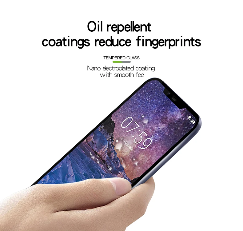 Для Nokia 8,1 глобальная Версия ОС: Android 9,0 Стекло 6,18 дюймов pinwuyo оригинальная пленка для полного покрытия для Nokia X7 TA-1131 Экран протектор