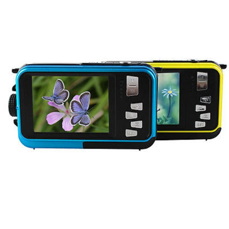 Новый 24MP двойные экраны водонепроницаемая цифровая камера 2.7 дюймов + 1.8 HD 1080 P