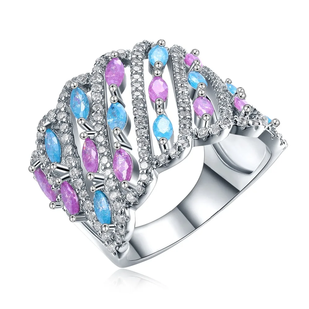 

Новые Кольца для женщин, кольцо с цветным камнем, высококачественные кольца для свадебной вечеринки, модные ювелирные изделия, бесплатная д...