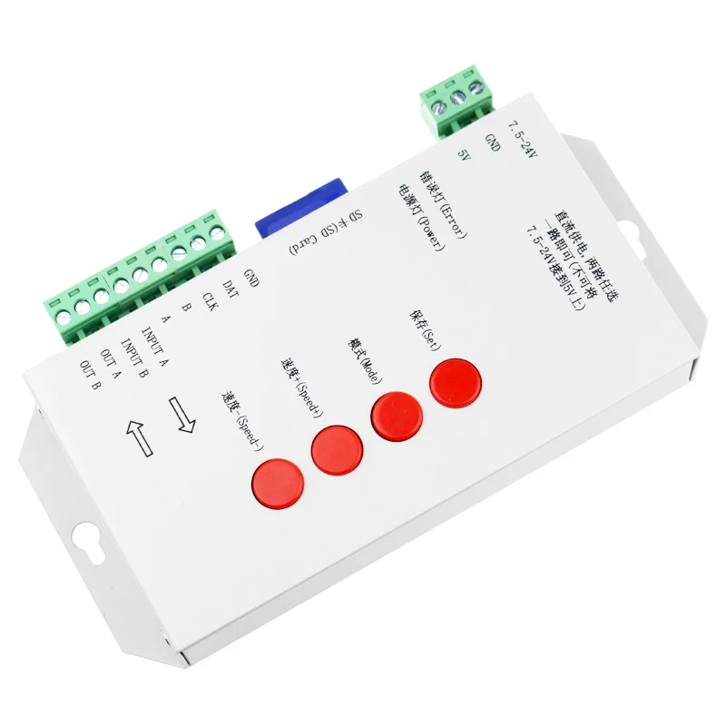 T1000S WS2812B WS2811 WS2801 LPD6803 светодиодный RGB контроллер SD карты 2048 пикселей контроллер программы адресуемые RGB полосы