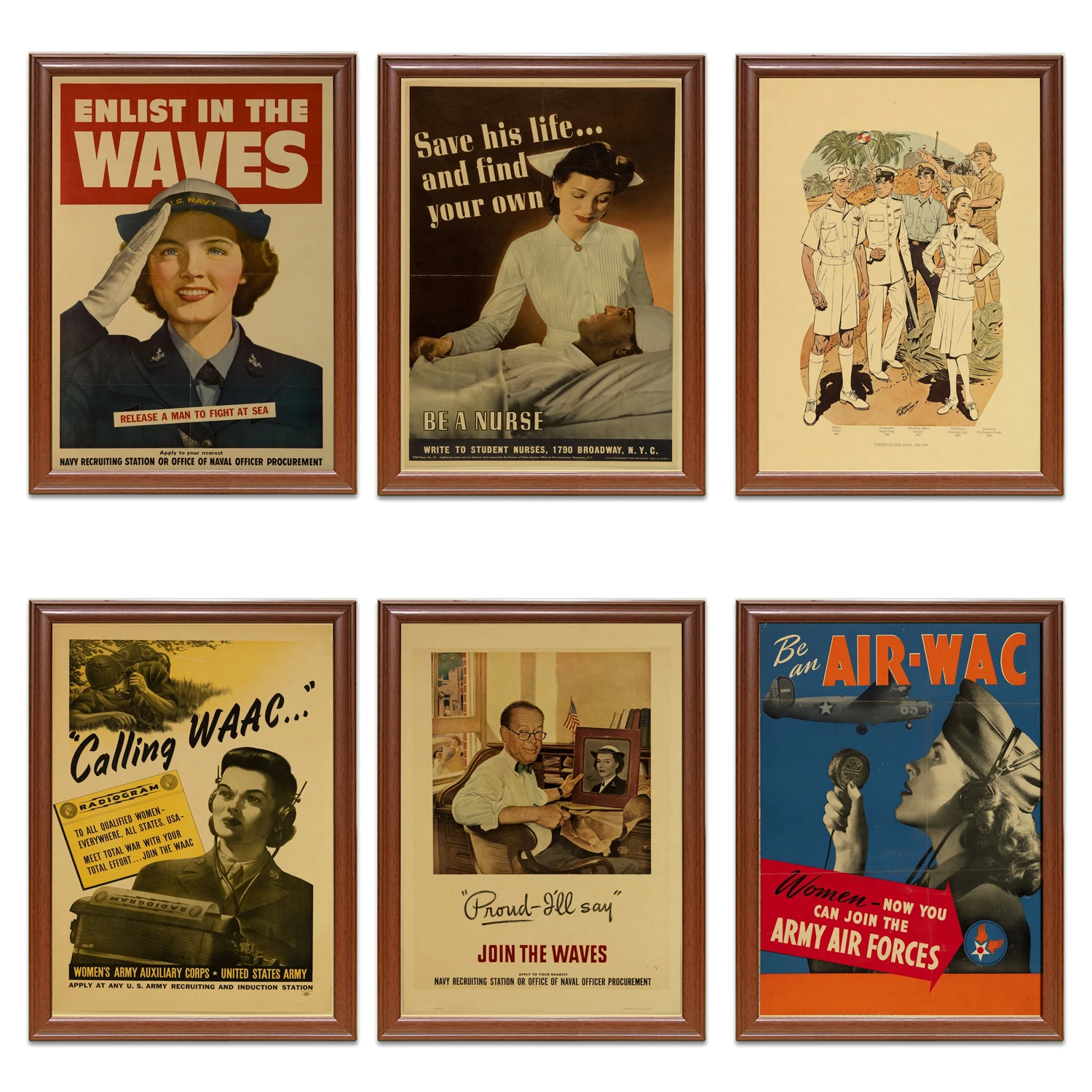 Винтажный Американский вербующий пропагандистский постер WW2 женские волны