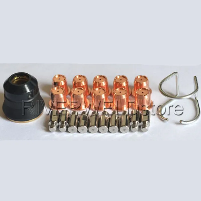 PR0105 электроды плазменного типа и PD0102-10 40A плазменный наконечник PC0116 CV0010 подходит для ффонарь Trafimet S45, 22 шт. PR0105 электроды плазменного типа и PD0102-10 40A плазменный наконечник PC0116 CV0010 подходит для ффонарь Trafimet S45, 22 шт.