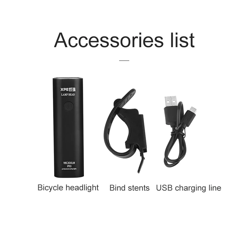 Светодиодный фонарь для велосипеда USB перезаряжаемая батарея передняя фара