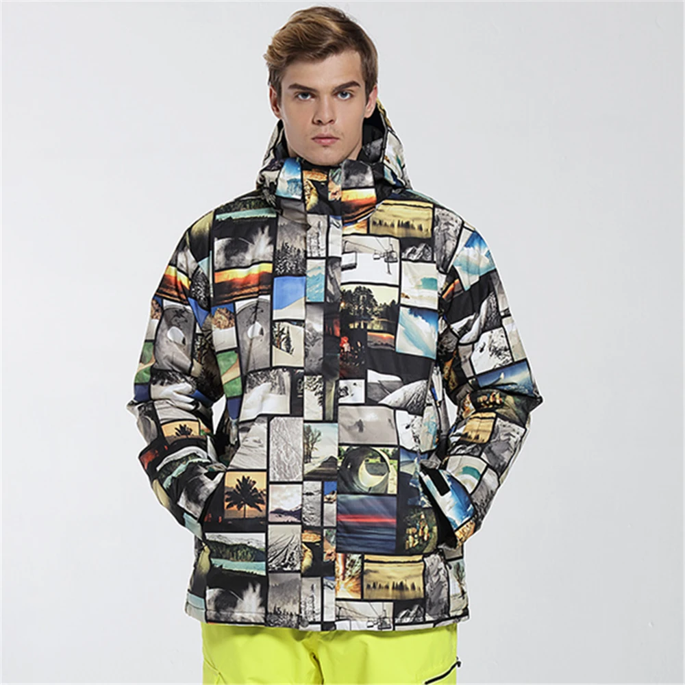 Gsou Snow Winter Ski Jacket Men Outdoor Warmth Waterproof Windproof Breathable Snowboard Jackets -30 Degree Clothes | Спорт и