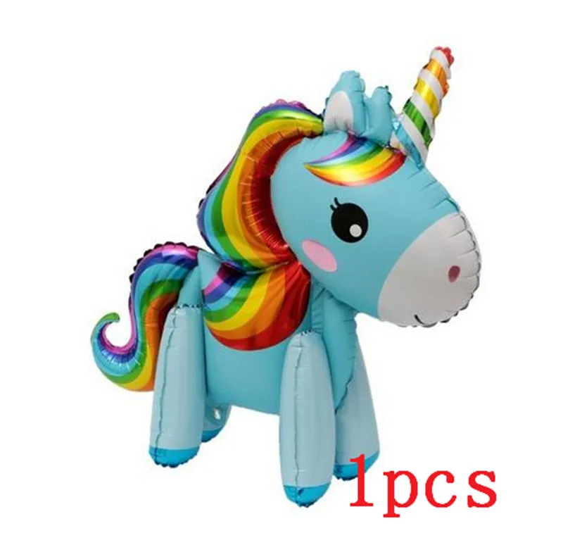 1pcs blue horse Партия Единорог тема воздушные шары 18 дюймов звезда круглый шар Декор для вечеринки в честь Дня рождения Дети Радуга воздушные шары Единорог вечерние поставки - Цвет: 1pcs blue horse