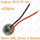 10 шт.лот! Светодиодный драйвер с диаметром 16 мм, постоянный ток в, 5 режимов, яркий выход, постоянный ток в, 2 А для светодиодного Излучателя высокой мощности Cree XM-L XML T6