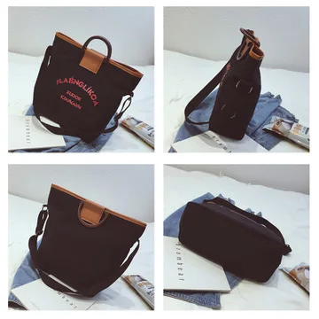 Большая женская сумка новинка 2019 Холщовая Сумка через плечо в Корейском стиле