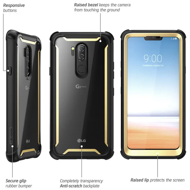 Для LG G7 чехол 6,1 дюймов i-Blason Ares полный корпус прочный прозрачный бампер крышка со встроенной защитной пленкой для LG G7 ThinQ