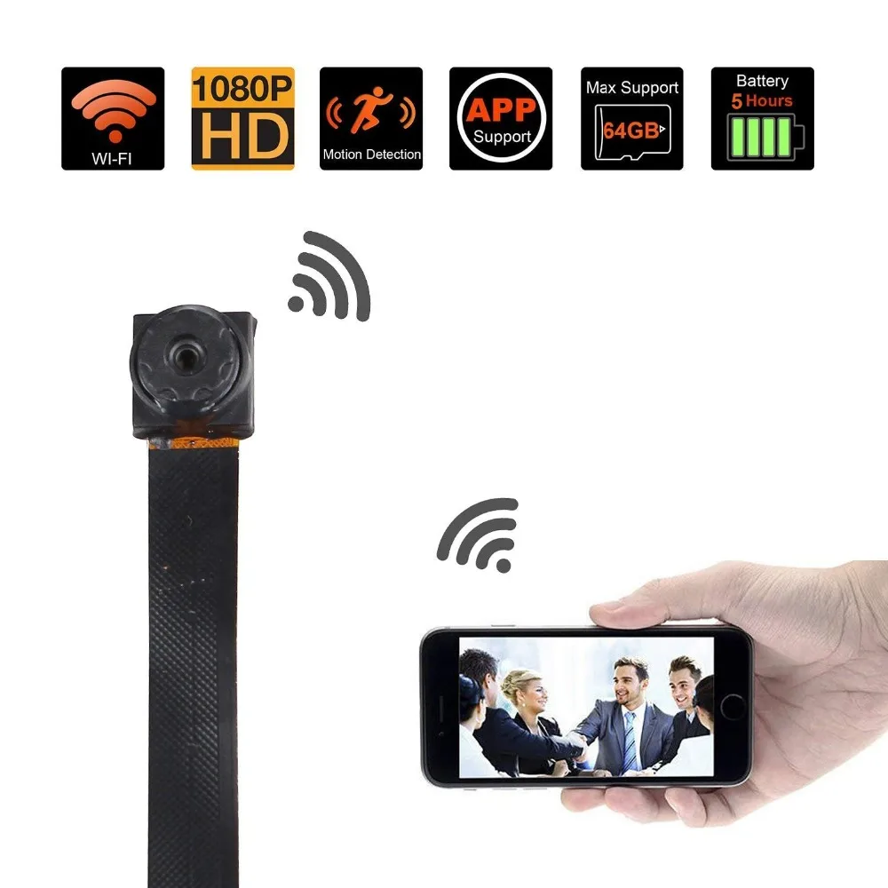 HD 1080P DIY Портативный WiFi мини камера P2P беспроводной Крытый интернет микро веб