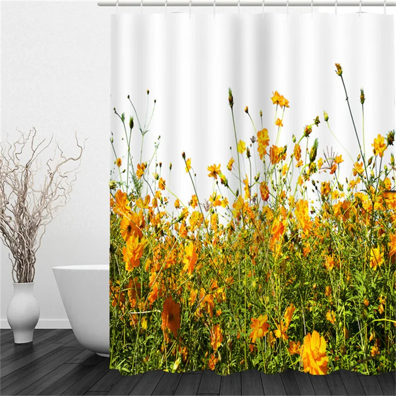 Горячая 3D печать занавеска для душа натуральный Пейзаж солнечный рапса спальня