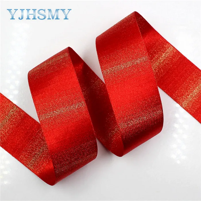 YJHSMY 1712282, 38 мм, 10 ярдов, Золотая проволока, двухсторонняя одноцветная лента, печатная лента, свадебные аксессуары, сделай сам материал - Цвет: 14