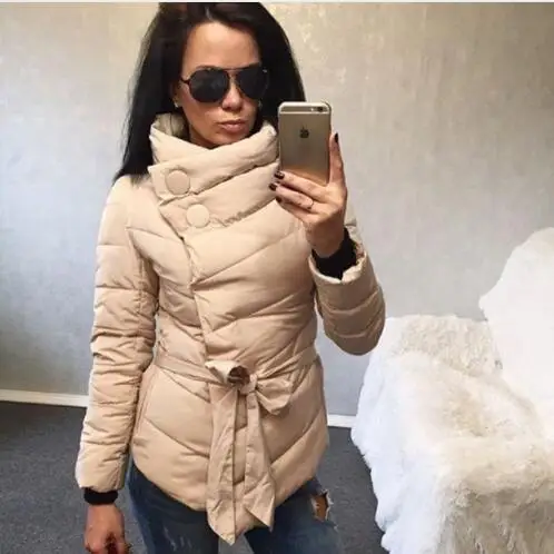 Осеннее Женское пальто, зимние куртки, пальто, горячая Распродажа, Женская куртка со стоячим воротником, парки, зимняя теплая верхняя одежда, пальто черного цвета - Цвет: Хаки