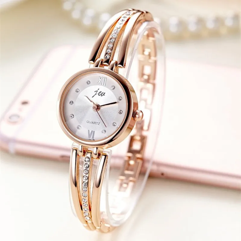 Часы JW женские кварцевые с браслетом брендовые Роскошные наручные бриллиантовым