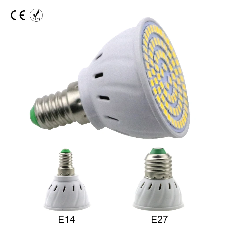 E14 лампа Кукуруза светодиодный светильник E27 Точечный 220V GU10 48 60 80 s SMD 2835 MR16 лампада