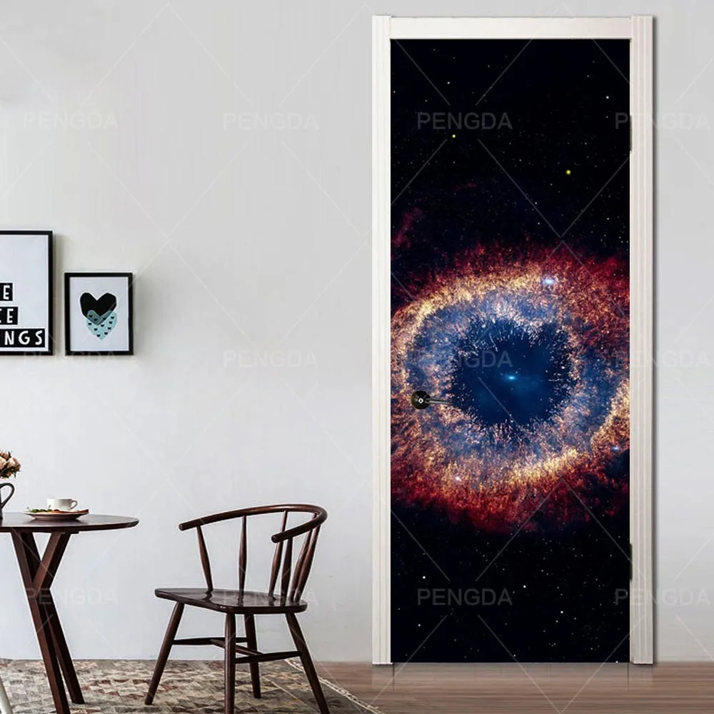 Door XRN1539-03 Наклейка на дверь самоклеющаяся звездное небо канва для DIY печать картина настенное Искусство украшение дома Фреска гардероб переводная бумага для обновления интерьера - Цвет: Door XRN1539-03