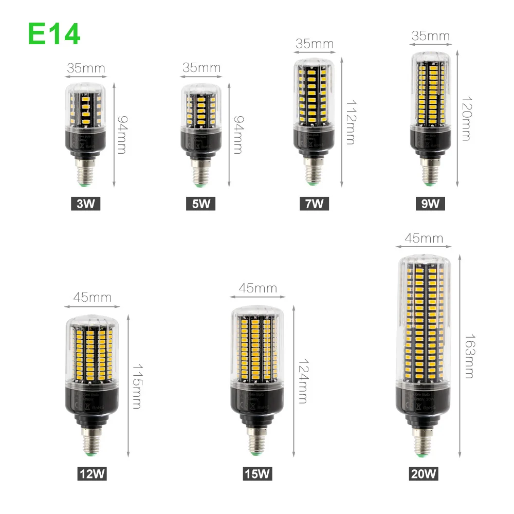 Супер яркая E27 E14 B22 СВЕТОДИОДНАЯ Лампа для кукурузы 3 Вт 5 7 9 12 15 20 без мерцания