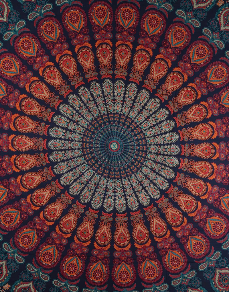 Международный индийский в стиле хиппи бохо Psychedelic Павлин настенный гобелен с мандалой гобеленовое постельное белье макраме настенный