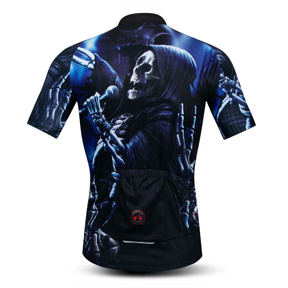 Велосипедная майка Pro Team, Мужская одежда для велосипеда, летняя, короткий рукав, быстросохнущая, для горного велосипеда, Джерси, дышащая, с манжетами, лайкра, 3D, череп