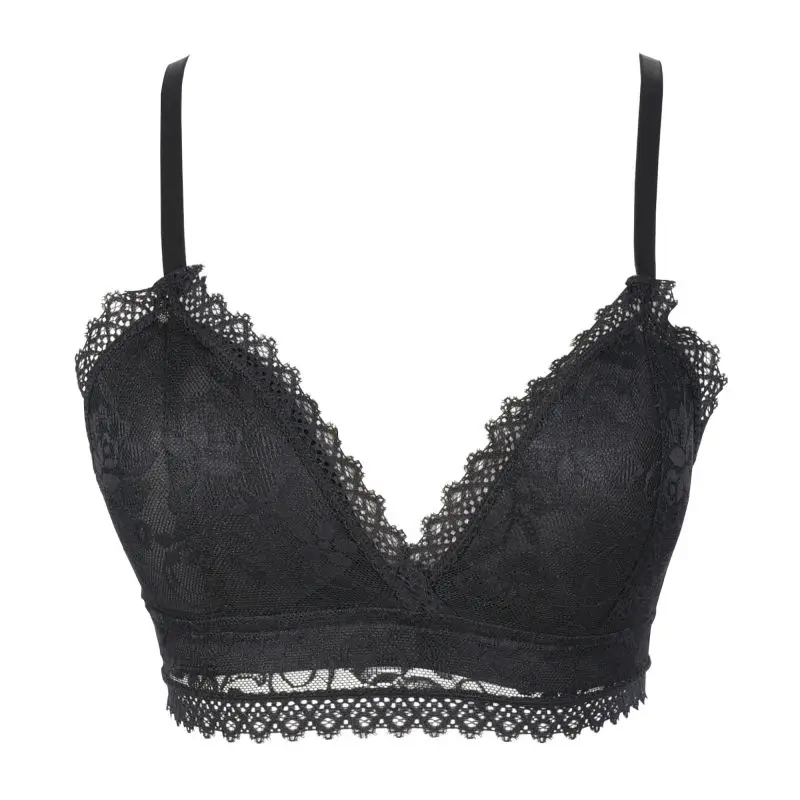 Ladies Women Sexy Lace Underwear 3/4 Cup Padded Sheer Bra Large Free Size Women's Lingerie Black White | Женская одежда