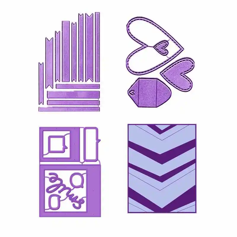 

Heart Mailing Skinny Strips Photo Dialog Frames Chevron Coverplate Metal Cutting Dies for DIY Scrapbooking Cards Crafts 2019 New
