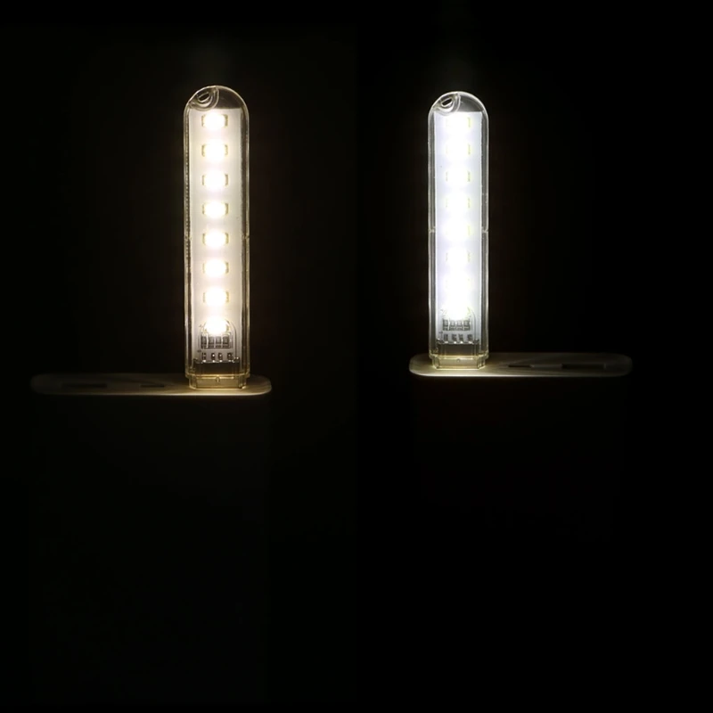 Мини мобильный питания USB Светодиодная лампа DC5V 8 LED компьютер портативный ночник