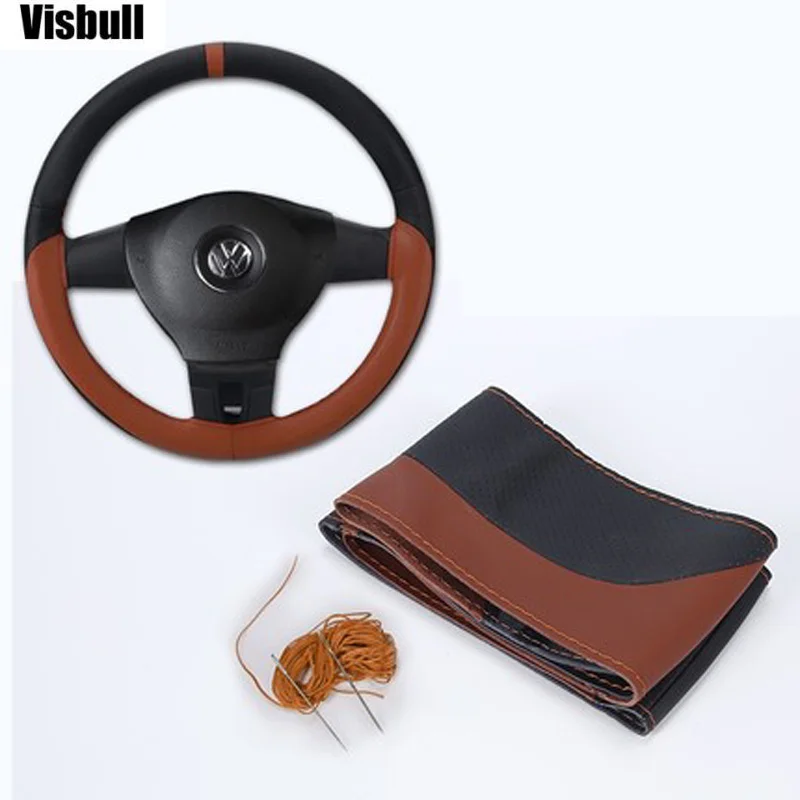 Visbullr чехол рулевого колеса автомобиля из искусственной кожи/DIY оплетка руля авто