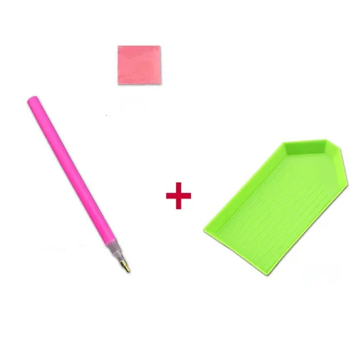 3pcs set Мультфильм алмазная живопись дрель светодиодная ручка со светом крестиком набор ручка Вышивка Инструменты для рисования Клей Пластиковый Лоток Набор - Цвет: 3pcs set