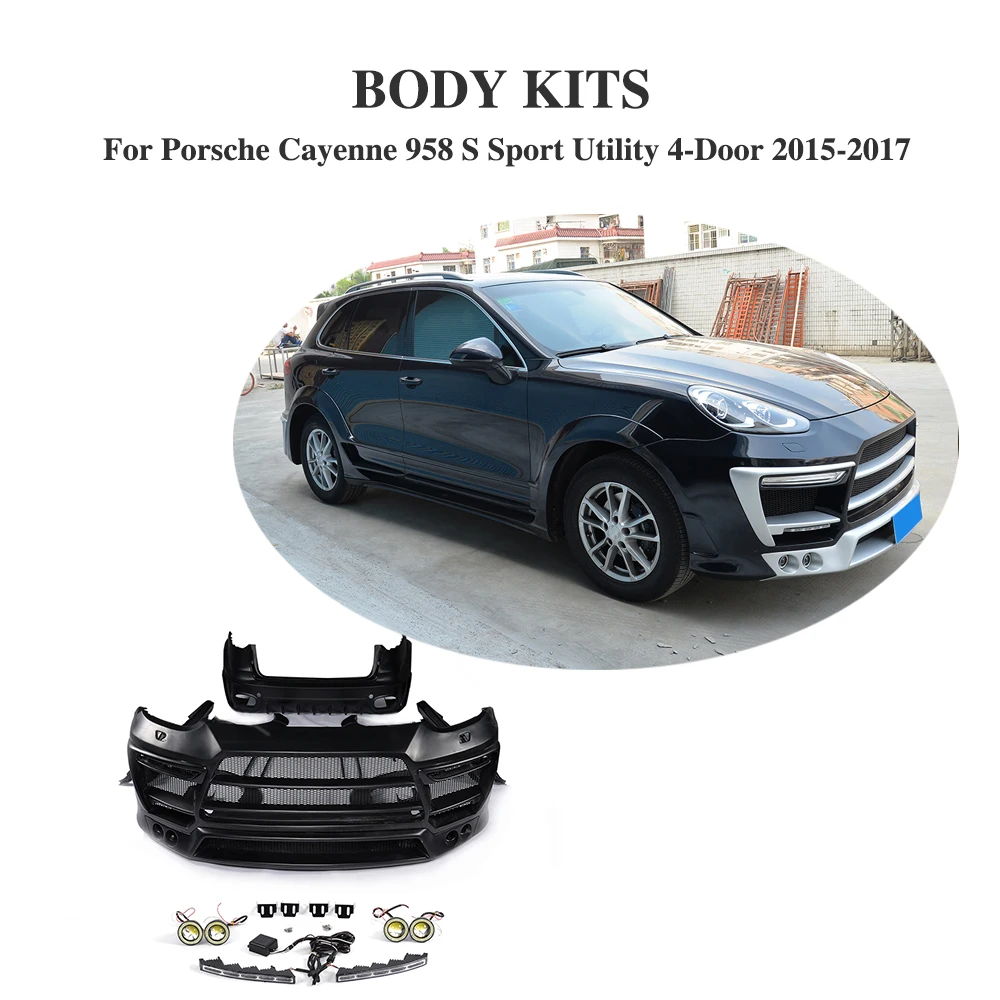 FRP черный грунт тела стиль комплект автомобильные аксессуары для Porsche Cayenne 958 S Land