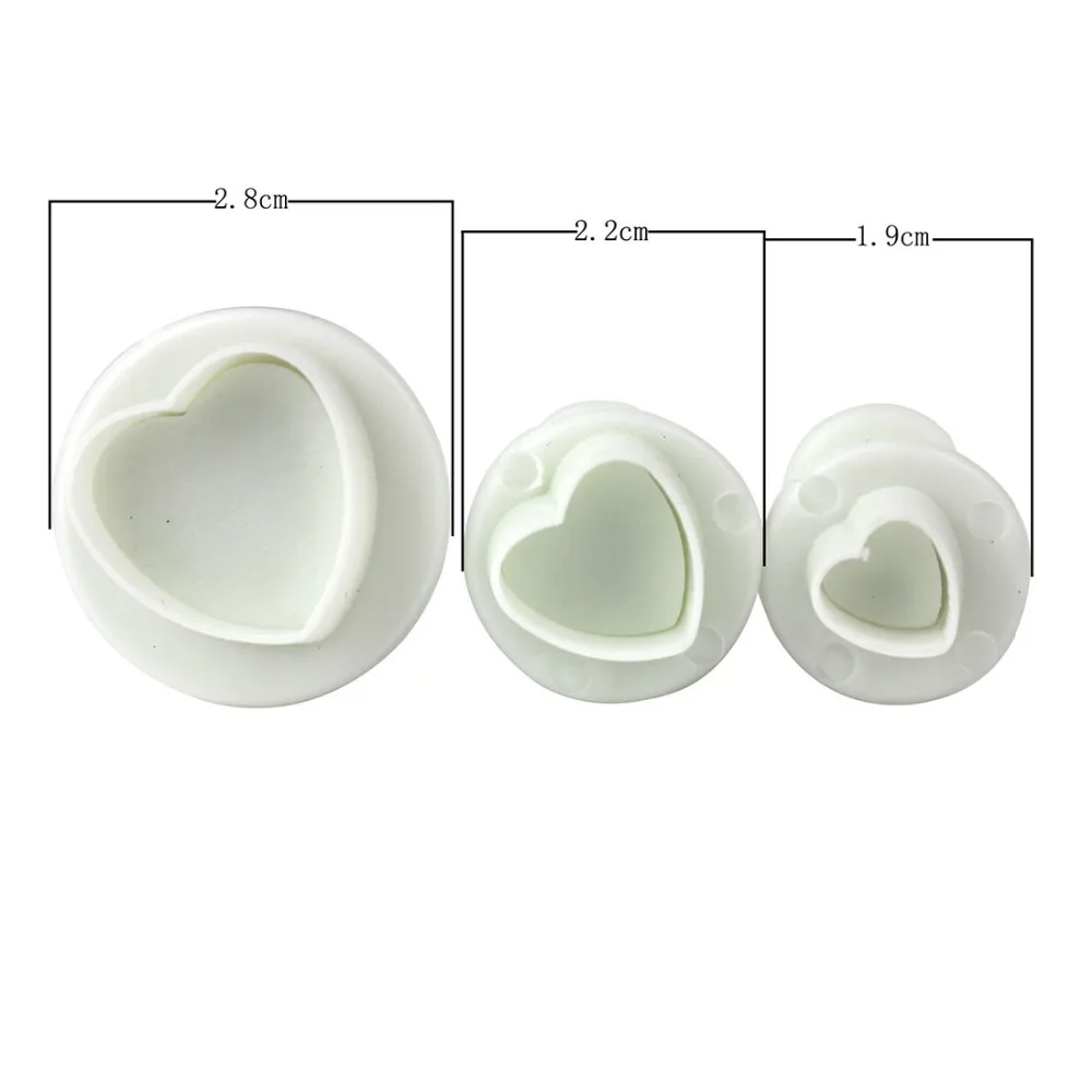 Специальный низкий 1 Набор/3 шт Любовь Сердце Плунжер Резак плесень сахар ремесло
