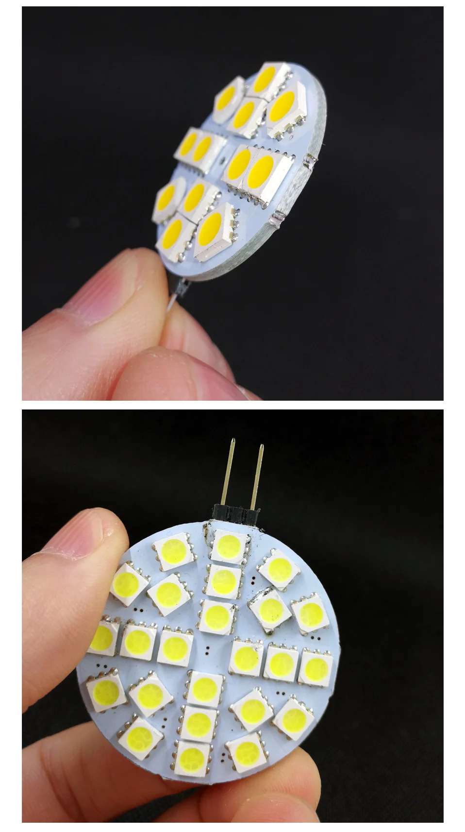 В самые низкие цены G4 светодиодный круглая вытяжка лампы 12v SMD5050 6/9/12/24 светодиодный s светодиодный ЛОДКА светильник белый/теплый белый свет лампы