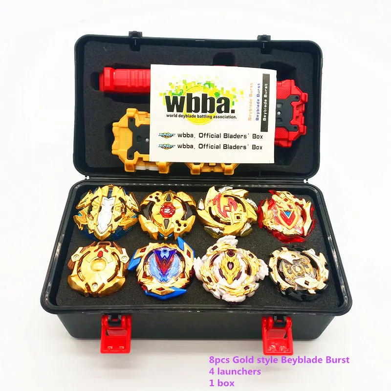 Золотые пусковые устройства Beyblade Burst игрушки со стартером и ареной Bayblade Металл fusion Бог волчок Bey Blade лезвия игрушки - Цвет: 8PCS BOX B