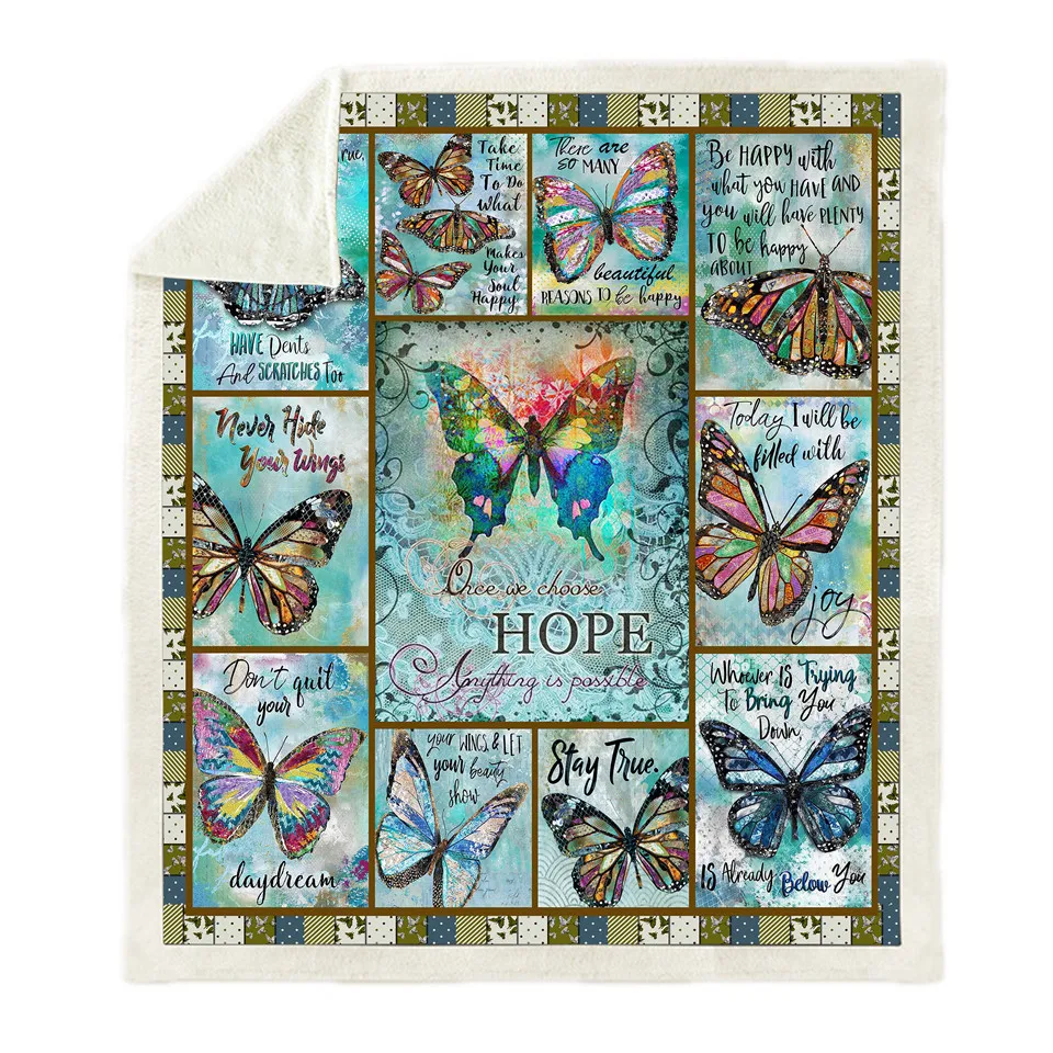 Мягкое Флисовое одеяло с бабочкой для влюбленных покрывало дивана постельное