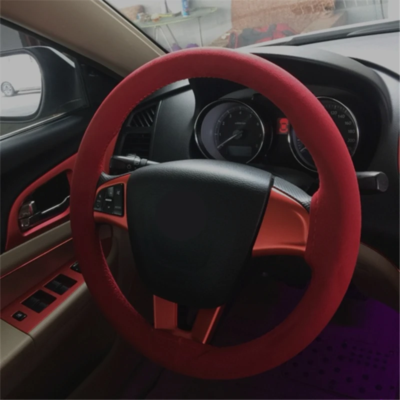 2018 Высококачественная замшевая оплетка для автомобиля на рулевом колесе дышащая