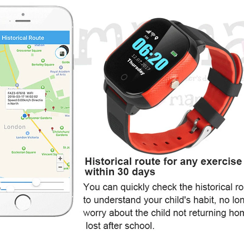 Смарт часы Детские smartband водонепроницаемые IP67 с Wi Fi большим IPS экраном GPS LBS