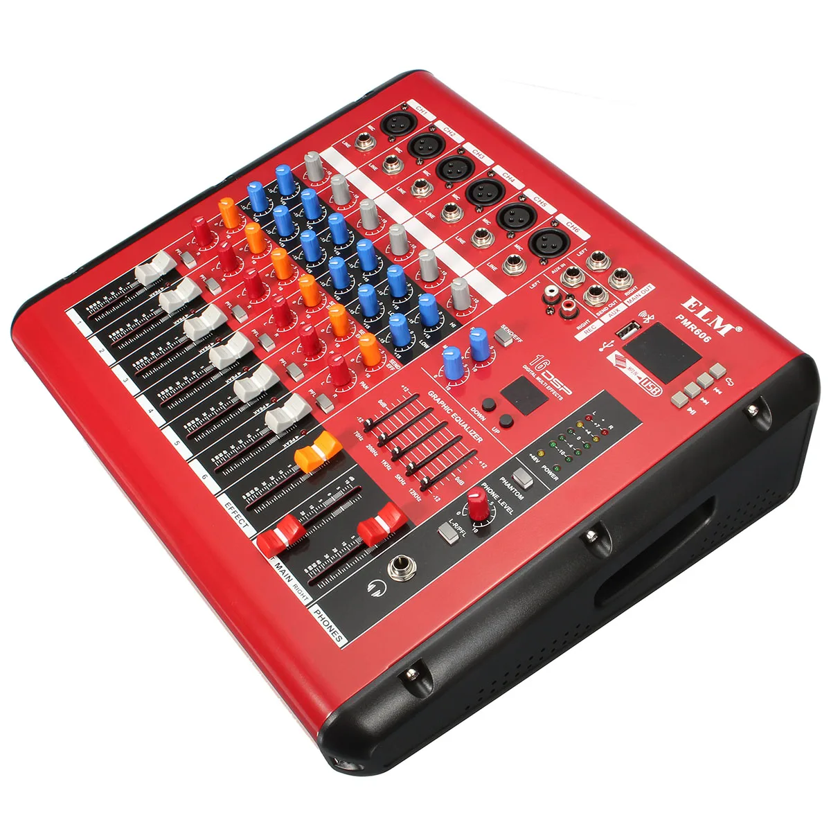 LEORY Профессиональный 6 канальный микрофон для караоке звук микшерный пульт bluetooth