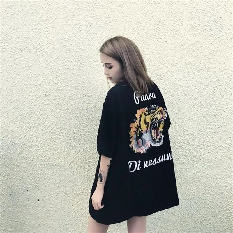 Новые летние женские harajuku футболки для пары с коротким рукавом Круглый воротник