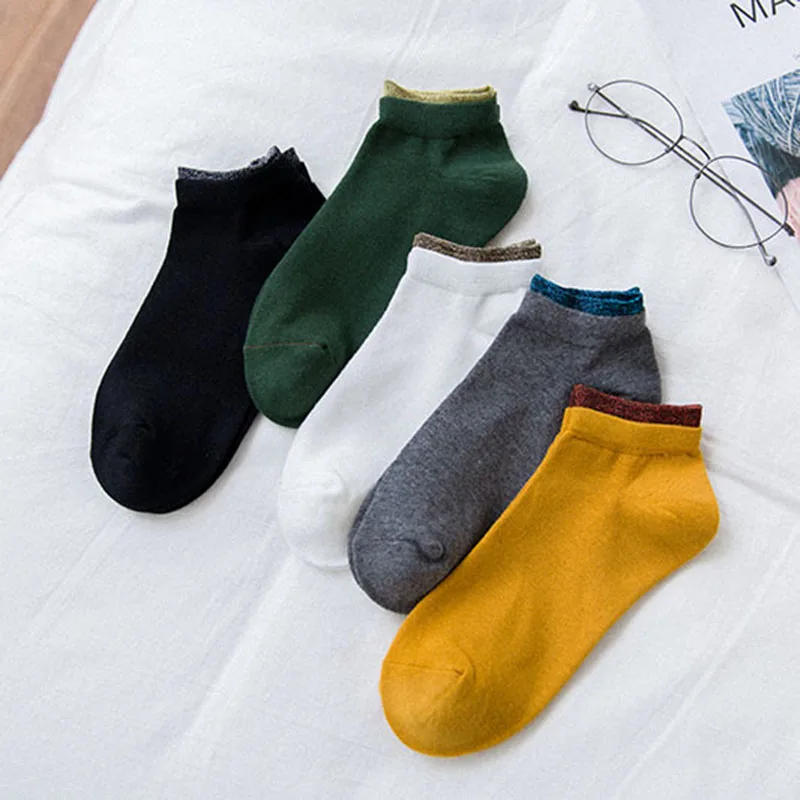 [EIOISAPRA] весенне-летние новые хлопковые шелковые носки золотого и серебристого