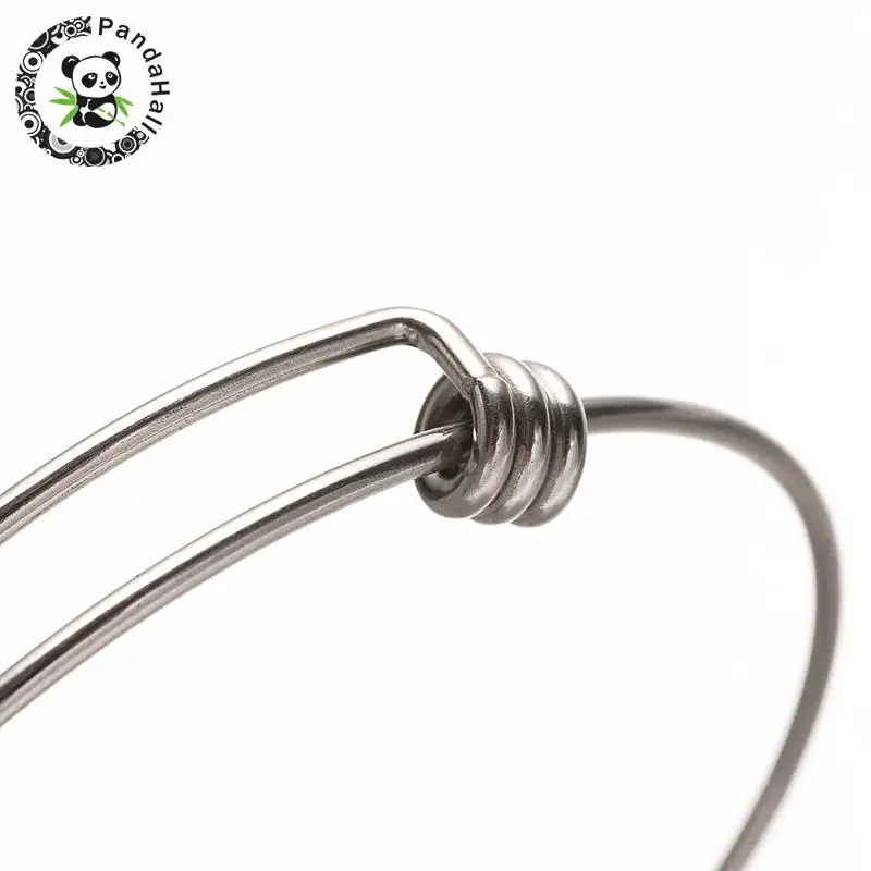 

304 Stainless Steel Bangle Makings, Stainless Steel Color, 55~57x63~65mm