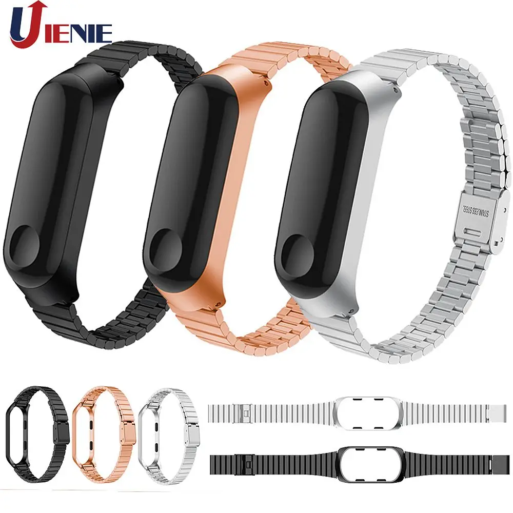 Браслет mi Band 3, металлический ремешок из нержавеющей стали для часов Xiaomi mi Band 4, аксессуары для браслетов mi band 4, умный Браслет