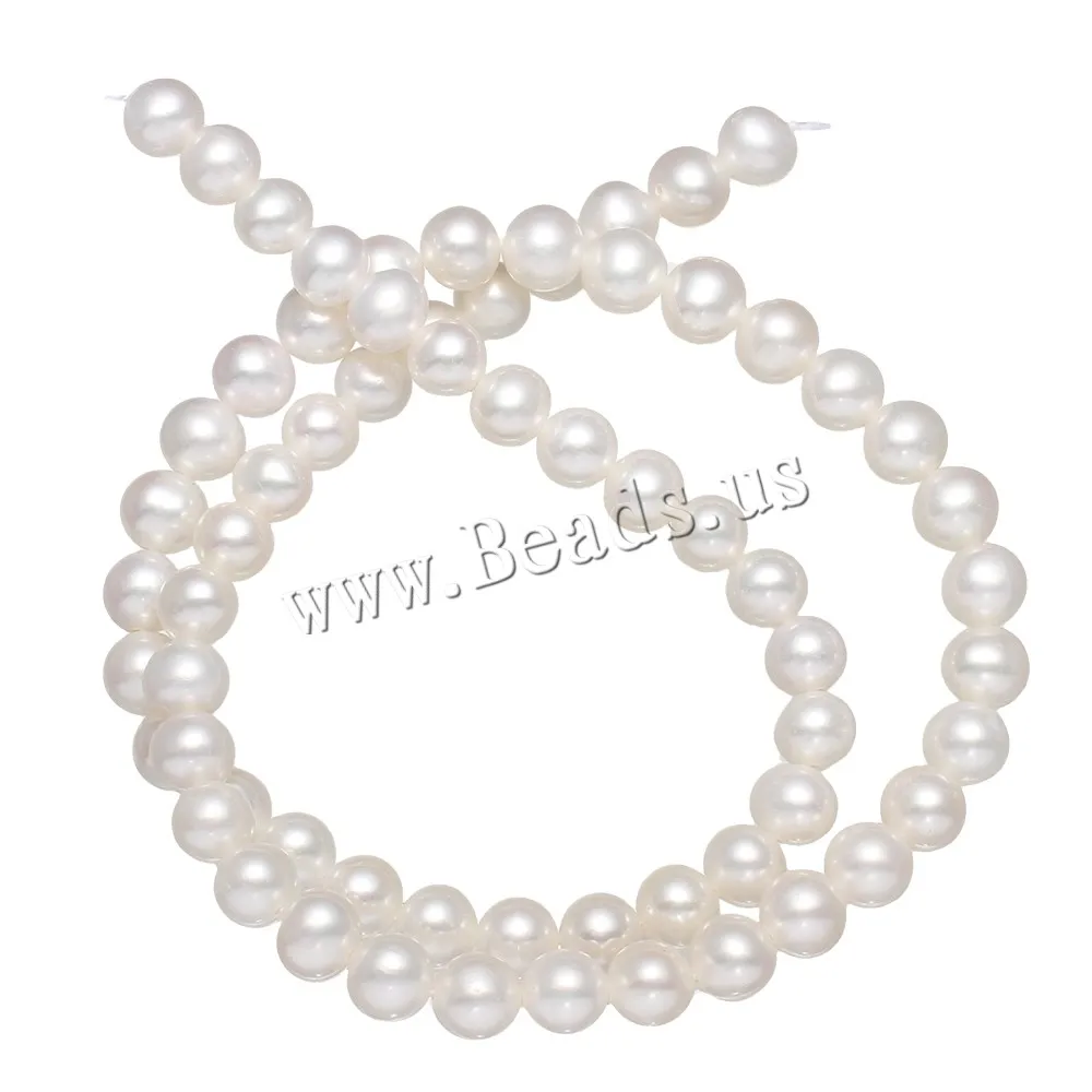 

Культивированный картофель пресноводного жемчуга бусины натуральный белый класс АА 6-7 мм прибл. 0,8 мм продано в приблизительно 15,5 дюйма пря...