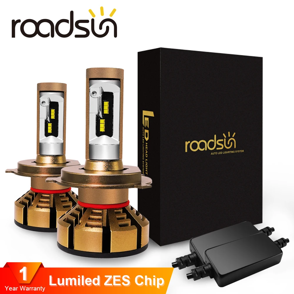 Roadsun H7 светодиодный H4 с Lumi светодиодный s Luxeon зэс чипов автомобилей головные фары лампы H1 светодиодный H11 H8 HB3 9005 HB4 9006 Авто Лампа 6000K 12V 12000LM