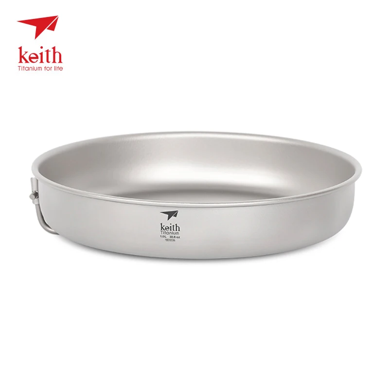 Frying pan Keith титановая сковорода с антипригарным покрытием со складной ручкой для походов на открытом воздухе, походов, самостоятельного вождения, сверхлегкая портативная кухонная посуда, сковорода - Цвет: Frying pan