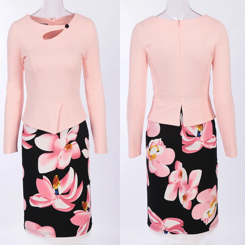 Новое Прибытие 2016 Осень Платье С Длинным Рукавом Твердые Лоскутная Цветочный