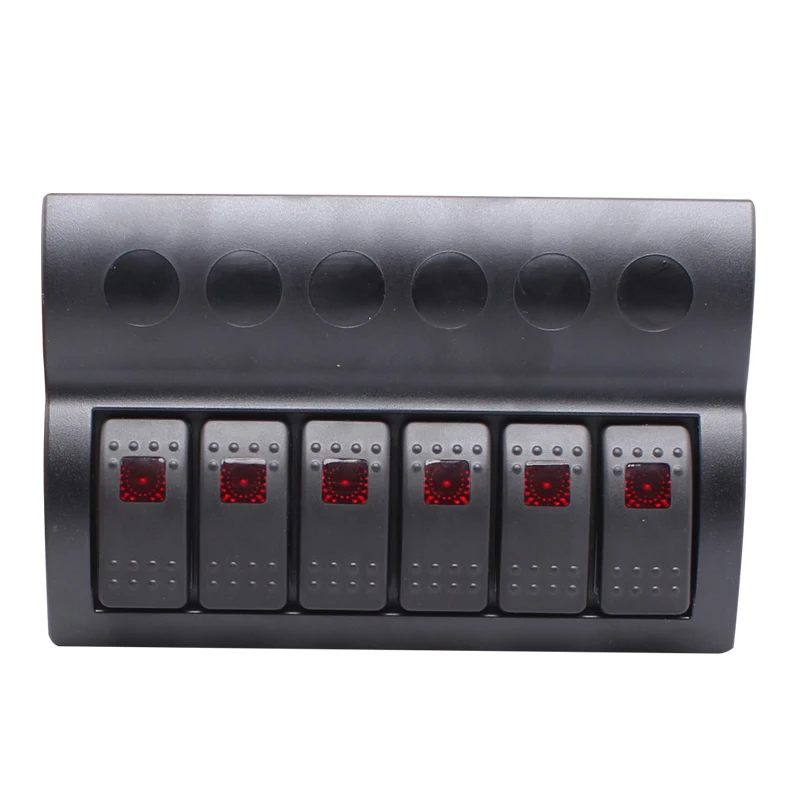 CHSKY 6 Gang 12v 24v Красный светодиодный автомобильный выключатель для морской лодки